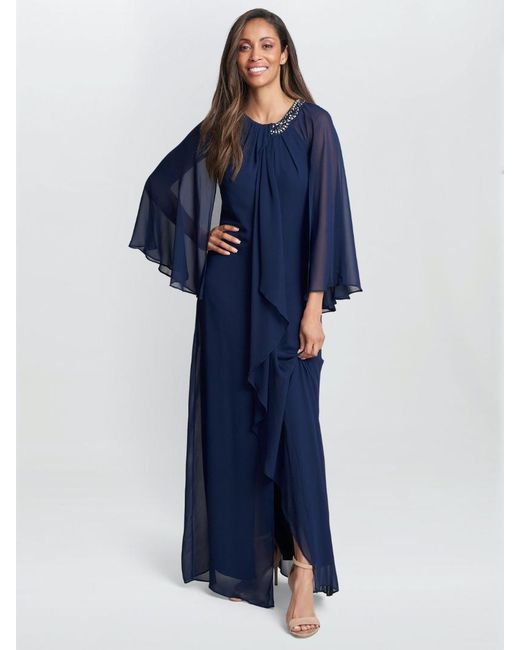 Gina Bacconi Blue Polly Maxi Halter Neck Dress