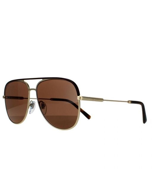 BVLGARI Brown Aviator And Matte Pale Sunglasses Metal for men