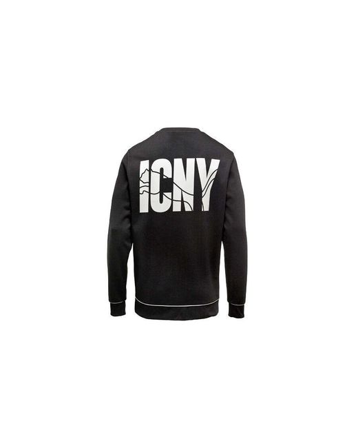 PUMA Black Icny Logo Ls Sweatshirt Top Jumper Pullover 568916 01 Ee140 Textile for men