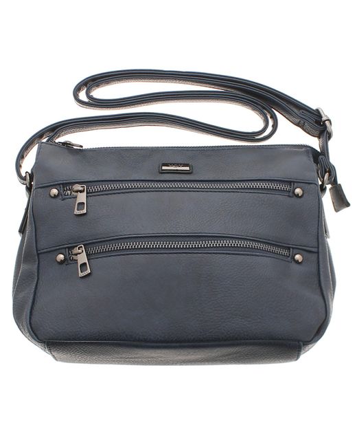 Wynsors Black Crossbody Bag Multi Compartments Liberty Zip