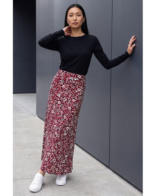 Roman Red Scatter Floral Print Skirt