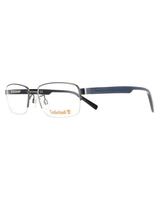 Timberland Metallic Rectangle Matte Gunmetal Glasses for men