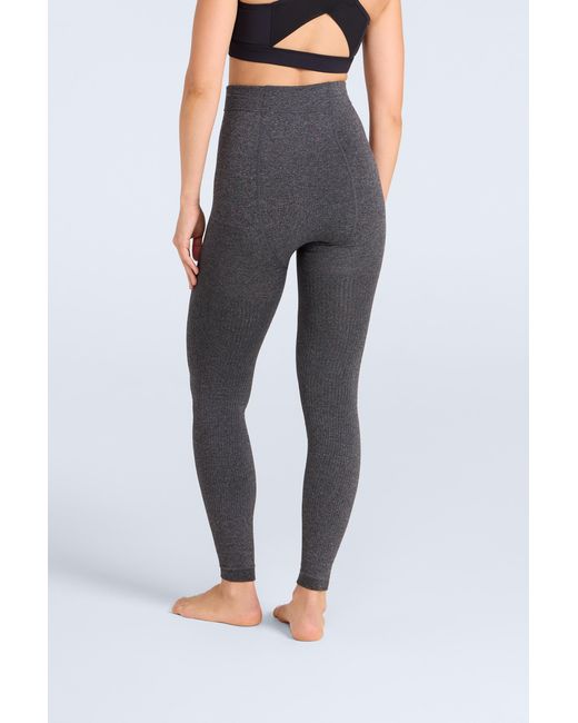 Mountain Warehouse Blue Ribbed Leggings Fleece Lined Warm Cosy Everyday Bottoms