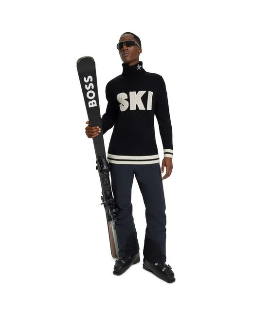 Boss Black Turtle Neck Long Sleeve Sweater for men