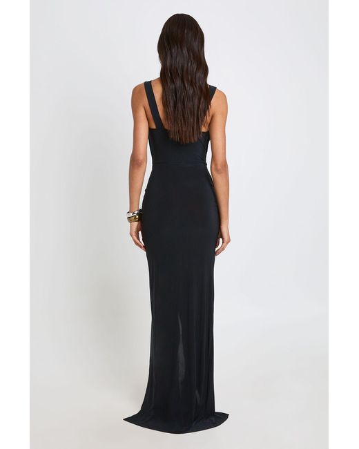 Boohoo Blue Tall Slinky Ruched Wrap Maxi Dress