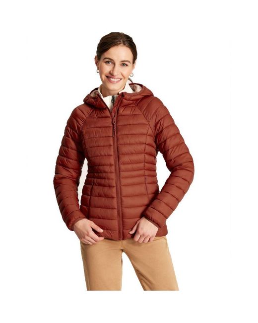 Joules Red Bramley Padded Hooded Puffer Coat Jacket Polyamide