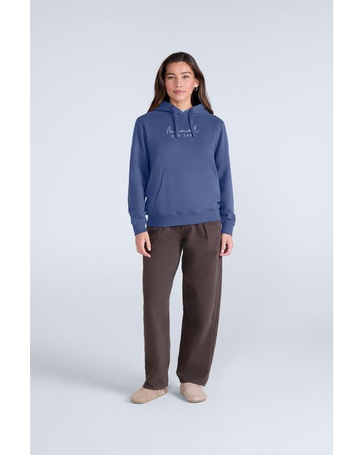Mountain Warehouse Blue 'Maya' Hoodie With Front Pocket Breathable Cosy Pullover Cotton