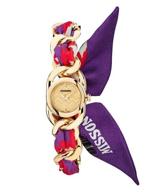 Missoni Gioiello Dames Horloge Goudkleurig Mwsl01222 in het Purple