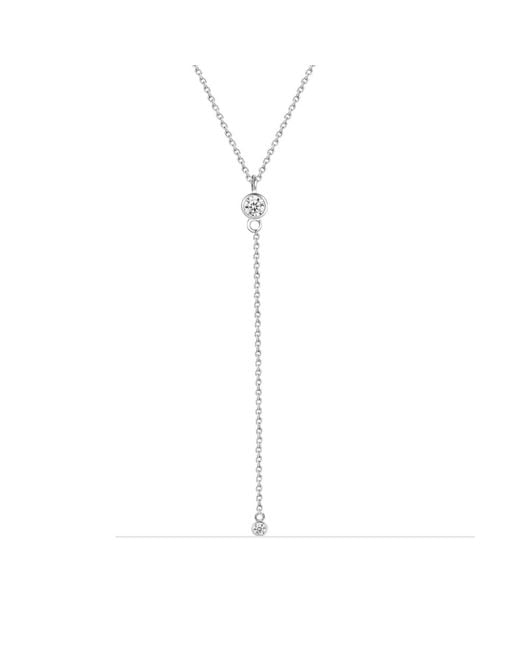 Bibei White Bow Necklace With Cubic Zirconia