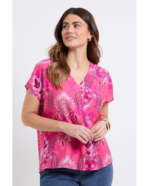 Wallis Pink Paisley Overhead Shirt