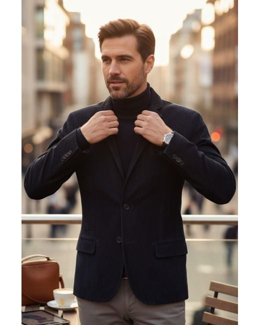 Infinity Leather Black Italian Suede Blazer Jacket for men