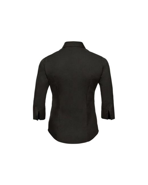 Russell Black Collection /Ladies Easy-Care Fitted 3/4 Sleeve Formal Shirt