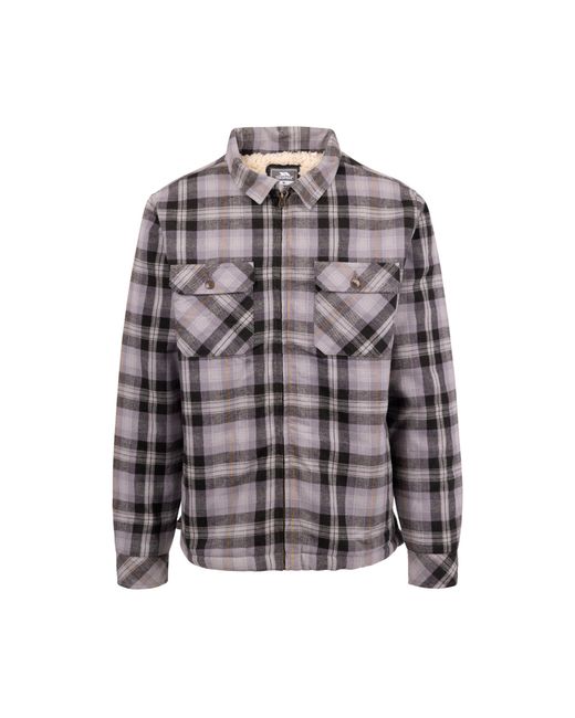 Trespass Gray Danehill Sherpa Lined Shirt (Dark Vine) for men