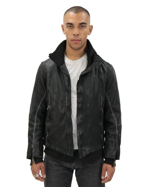 Infinity Leather Black Handstitched Biker Jacket-Tansen for men