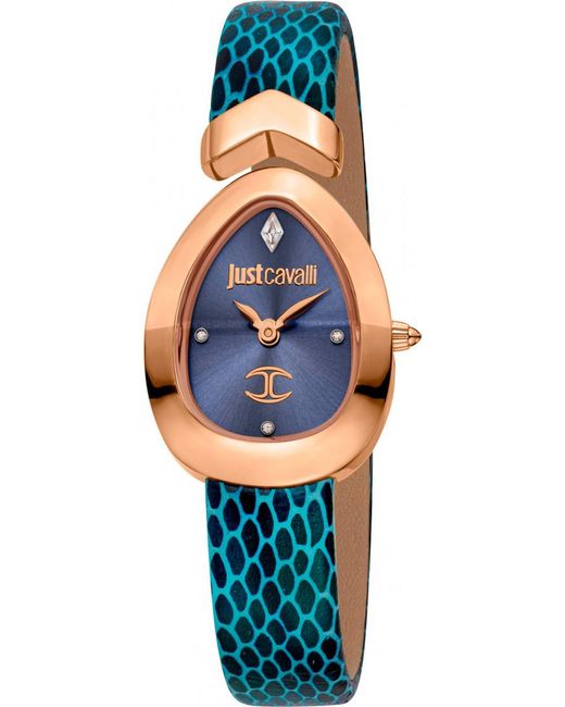 Just Cavalli Blue Jc1L321L0055 Ladies Signature Snake Watch