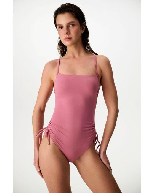 Penti Pink Strapless Underwired Swimsuit