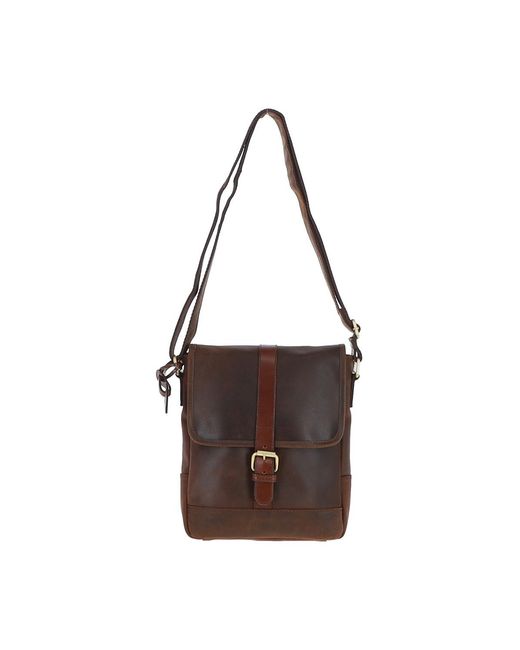 Fenland Sheepskin Brown Vintage Oily Leather Travel Bag for men