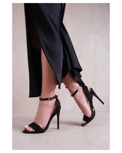 Where's That From Black 'Venus' High Heels With Threaded Wide Straps