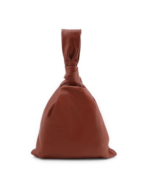 Bottega Veneta Brown Leather Handbag With Zip Closure And Pack Handle