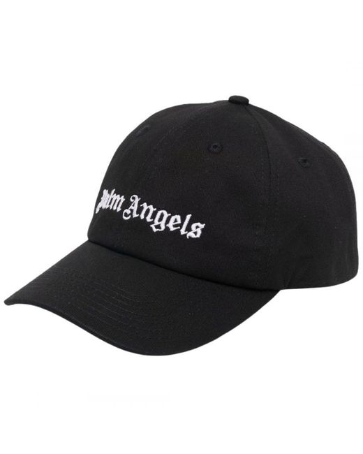 Palm Angels Black Logo Cap Cotton for men