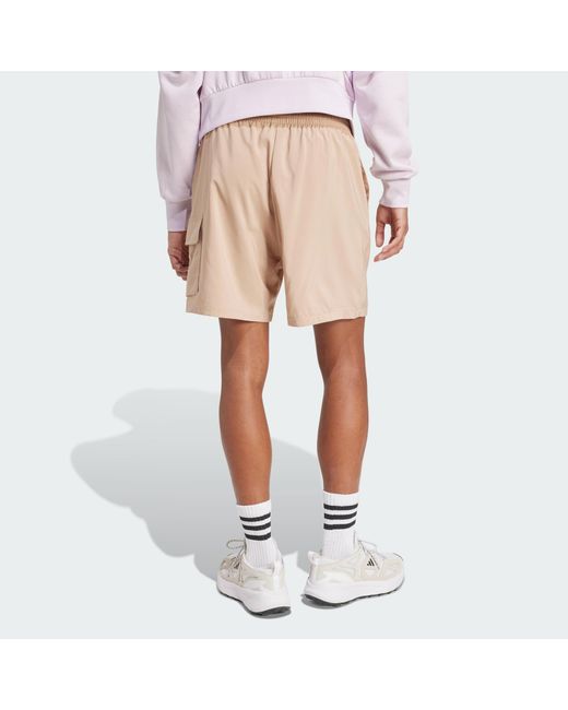 Adidas White Essentials Small Logo Cargo Chelsea Shorts for men