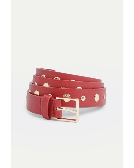 Boohoo Red Plus Studded Belt