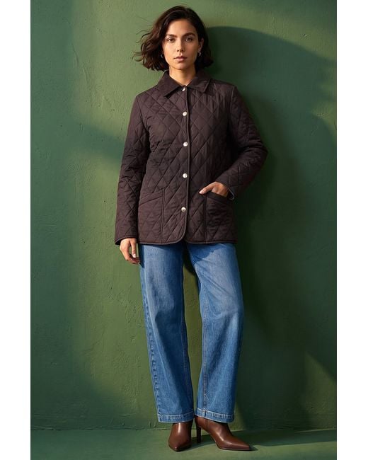 Roman Green Quilted Collar Jacket