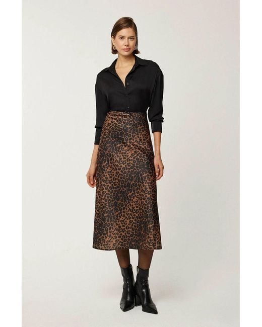 Hiccup Multicolor Leopard Print Midi Skirt