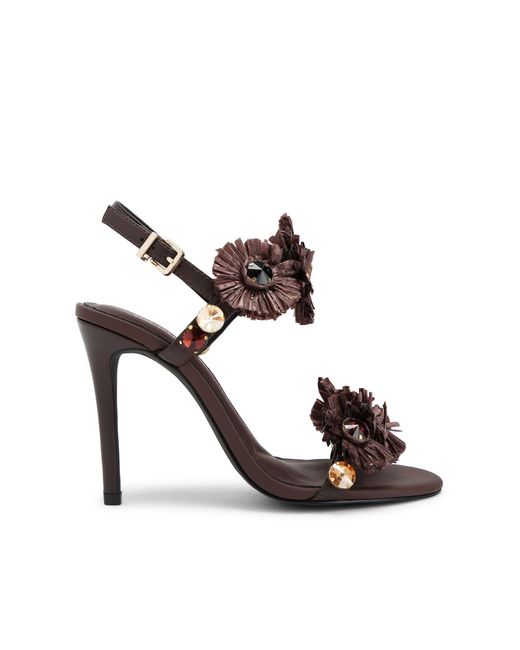 KG by Kurt Geiger Brown Leather Roxie Heel Sandals