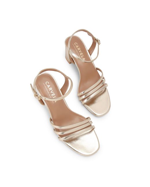 Carvela Kurt Geiger Metallic Motto Block Sandals