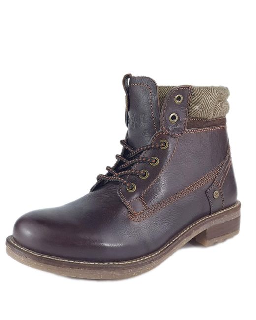 Wrangler Purple Hill Tweed Leather Lace Up Boots for men