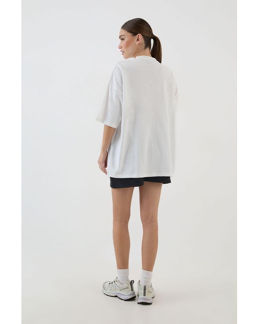 DSGN Studio White Script Embroidered Oversized T-Shirt