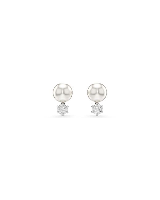 Swarovski White 'Matrix' Base Metal Stud Earrings