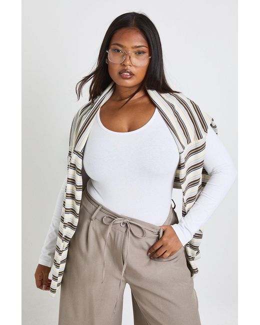 Boohoo White Plus Basic Long Sleeve Scoop Neck Bodysuit