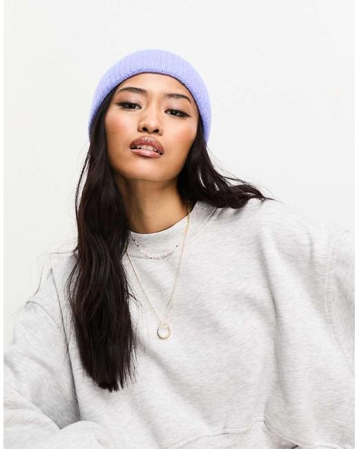 Pieces White Knitted Pointelle Beanie