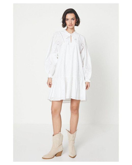 Oasis white broderie dress sales