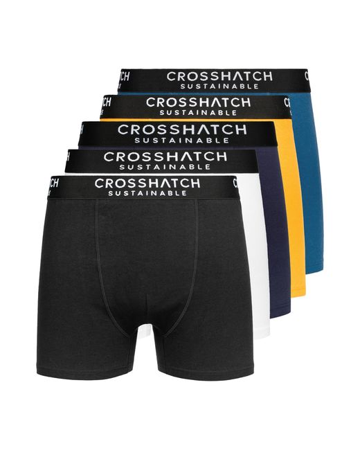Crosshatch Blue Orlander Boxer Shorts (Pack Of 5) /Mustard/ for men