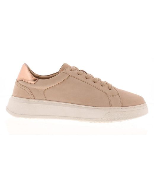 Hush Puppies Black Trainers Chunky Camille Nubuck Leather Lace Up Blush