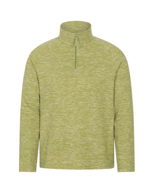 Mountain Warehouse Green 'Snowdon' Fleece Top Half Zip Breathable Quick Dry Sweater for men