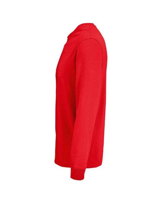 Sol's Red Adult Pioneer Organic Cotton Long-Sleeved T-Shirt (Bright)