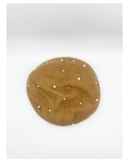 SVNX Orange Faux Pearl Burned Beret