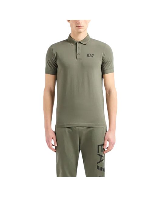 Emporio Armani Green Ea7 8Npf04 Pjm6Z Polo T Shirts Jersey Cotton Top Summer Tee for men
