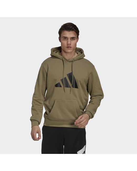 Adidas Green Future Icons Logo Graphic Hoodie for men