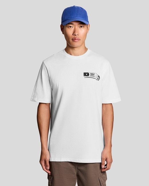 Lyle & Scott White Back Print Graphic T-Shirt for men