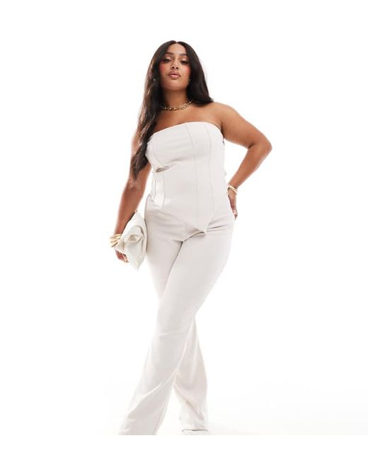 ASOS White Design Co-Ord Ribbed Flare Trousers