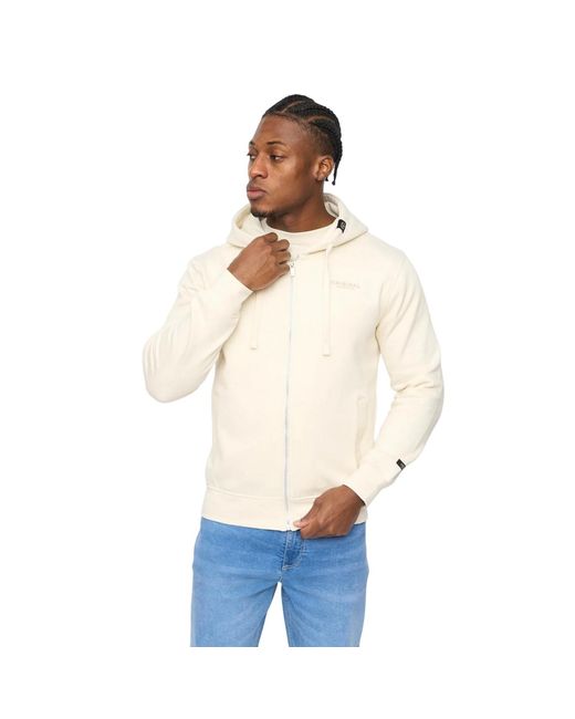 Crosshatch White Allmoor Full Zip Hoodie (Neutral) for men