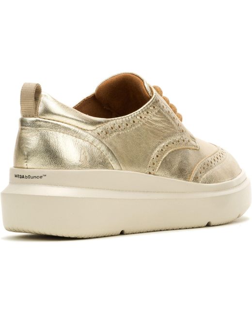 Hush Puppies White Joy Leather Champagne Brogues Shoes