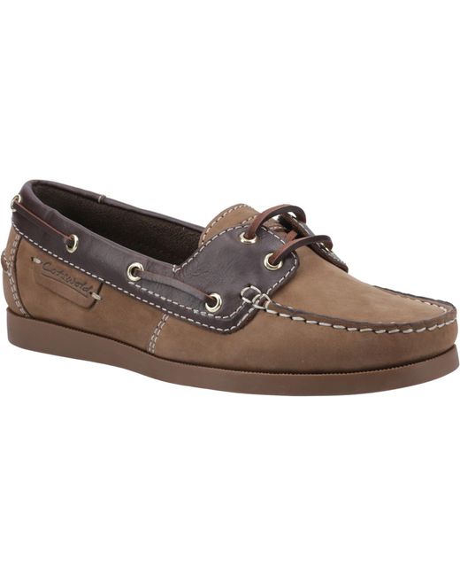 Cotswold Brown Ladies Waterlane Leather Boat Shoes