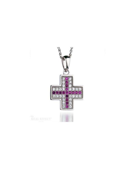 Orphelia Purple 925 Sterling Chain With Pendant