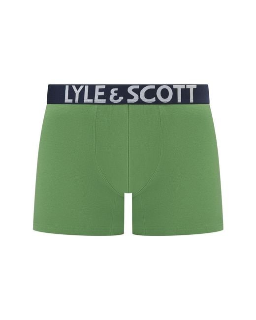 Lyle & Scott Blue And Daniel 3Pk Trunks for men